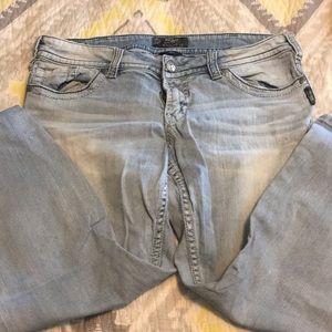 Silver Capri Jeans